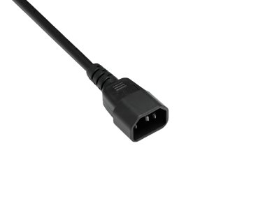 DINIC Stromkabel, Warmgeräte-Verlängerung C14 auf C15, VDE, 1mm², schwarz, 3m